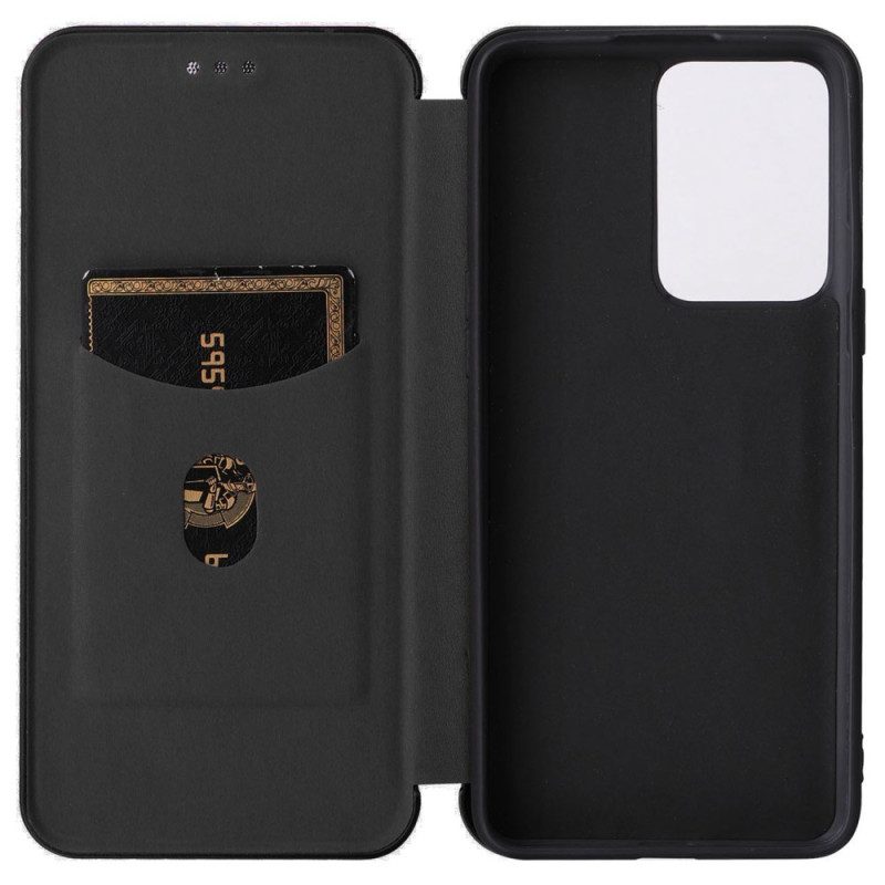 Folio Cover OnePlus Nord 2T 5G Custodia in pelle Anello In Fibra Di Carbonio