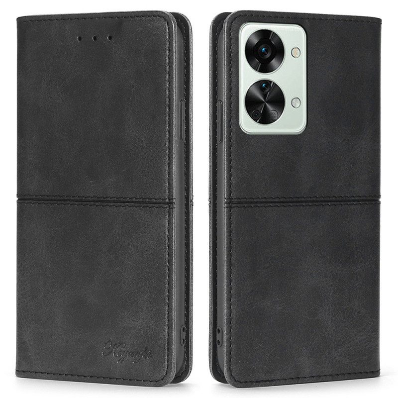 Folio Cover OnePlus Nord 2T 5G Custodia in pelle Cuciture