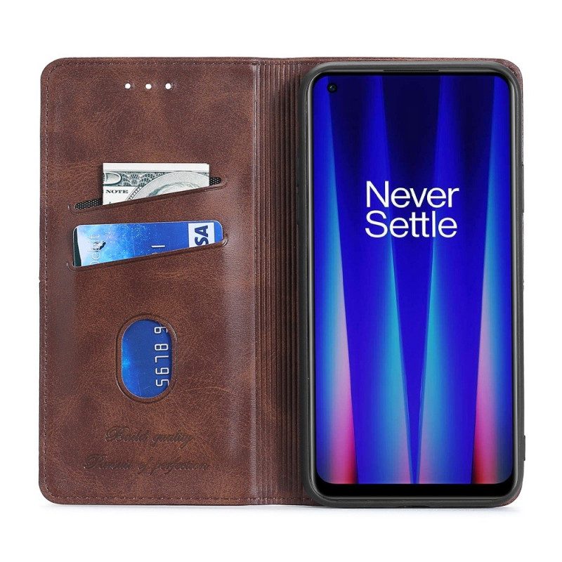 Folio Cover OnePlus Nord 2T 5G Custodia in pelle Cuciture