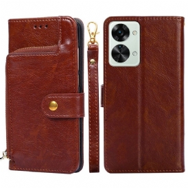 Folio Cover OnePlus Nord 2T 5G Portamonete Frontale E Cordino