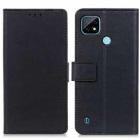 Custodia in pelle Realme C21 Semplice Effetto Pelle Lucida