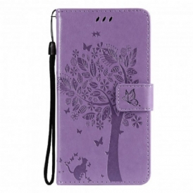 Folio Cover Realme C21 Albero E Gatto Strappy