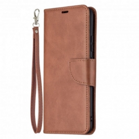 Folio Cover Realme C21 Custodia in pelle Lembo Liscio Obliquo