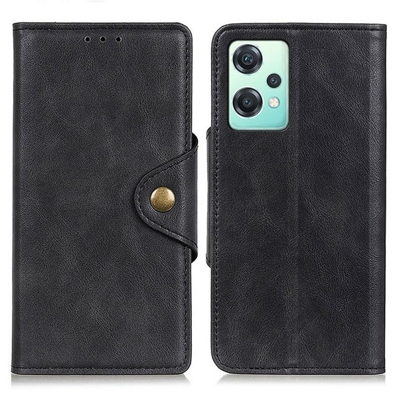 Custodia in pelle OnePlus Nord CE 2 Lite 5G Bottone In Pelle Stile