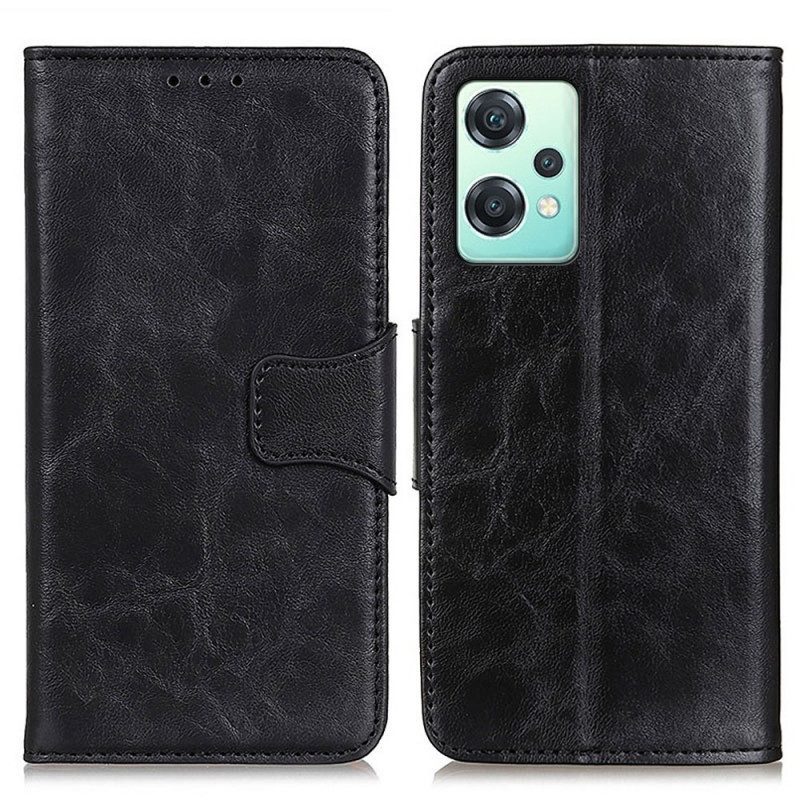 Custodia in pelle OnePlus Nord CE 2 Lite 5G Chiusura Vintage In Crosta Di Pelle