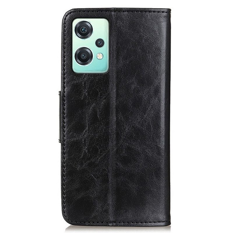 Custodia in pelle OnePlus Nord CE 2 Lite 5G Chiusura Vintage In Crosta Di Pelle