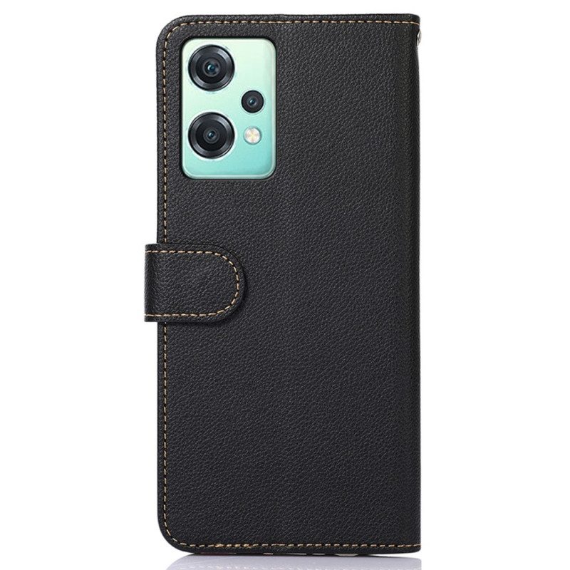 Custodia in pelle OnePlus Nord CE 2 Lite 5G Rfid Stile Litchi