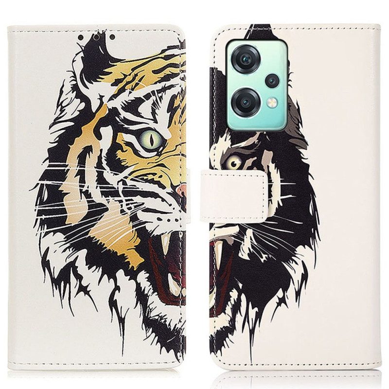 Custodia in pelle OnePlus Nord CE 2 Lite 5G Tigre Feroce