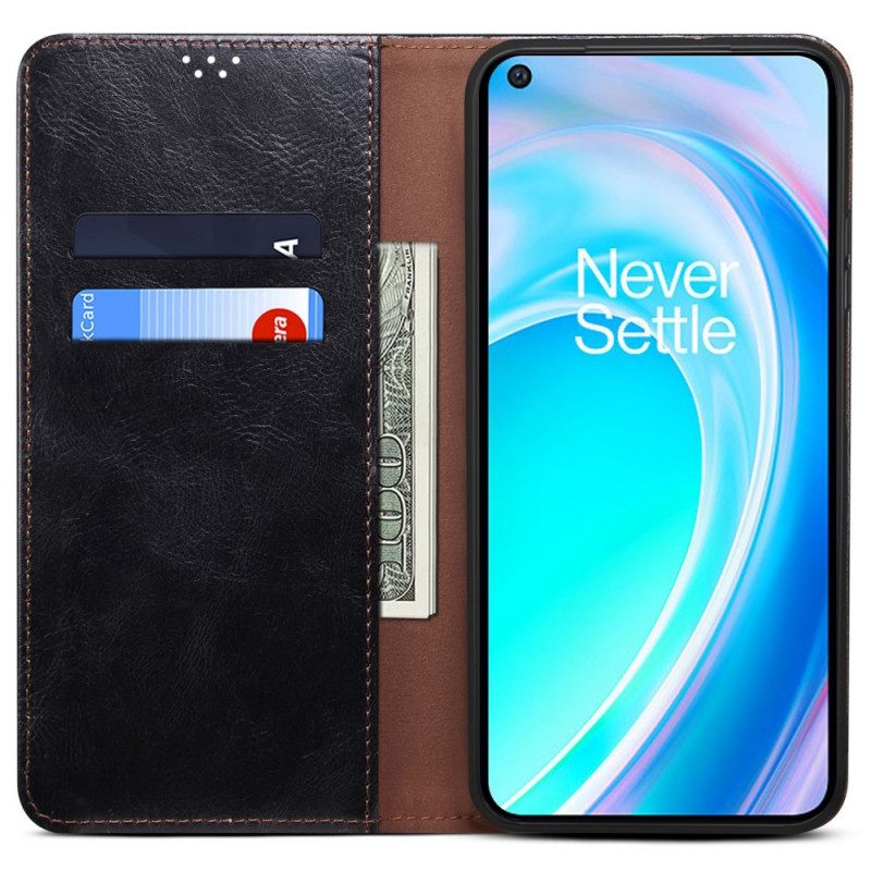 Folio Cover OnePlus Nord CE 2 Lite 5G Custodia in pelle Ecopelle Cerata