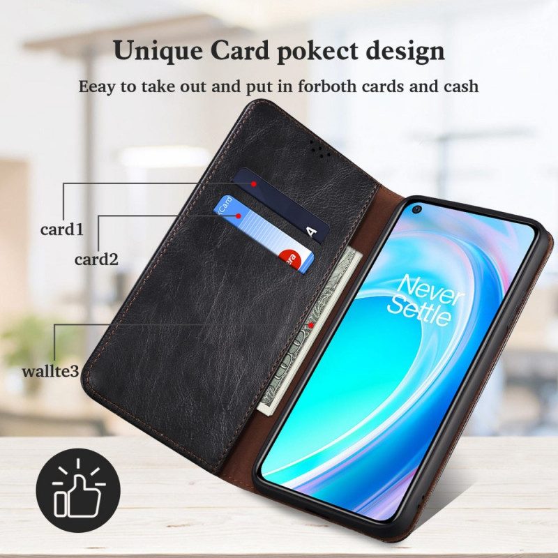 Folio Cover OnePlus Nord CE 2 Lite 5G Custodia in pelle Ecopelle Cerata