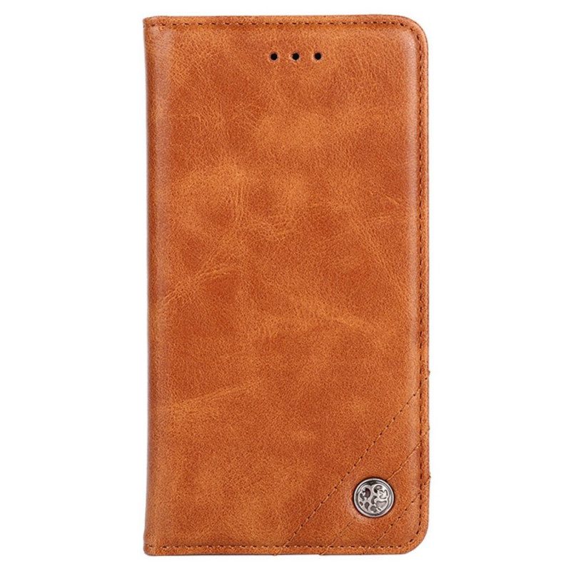 Folio Cover OnePlus Nord CE 2 Lite 5G Custodia in pelle Rivetto Decorativo In Ecopelle