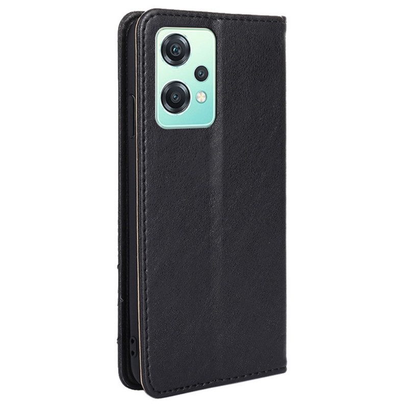 Folio Cover OnePlus Nord CE 2 Lite 5G Custodia in pelle Rivetto Decorativo In Ecopelle