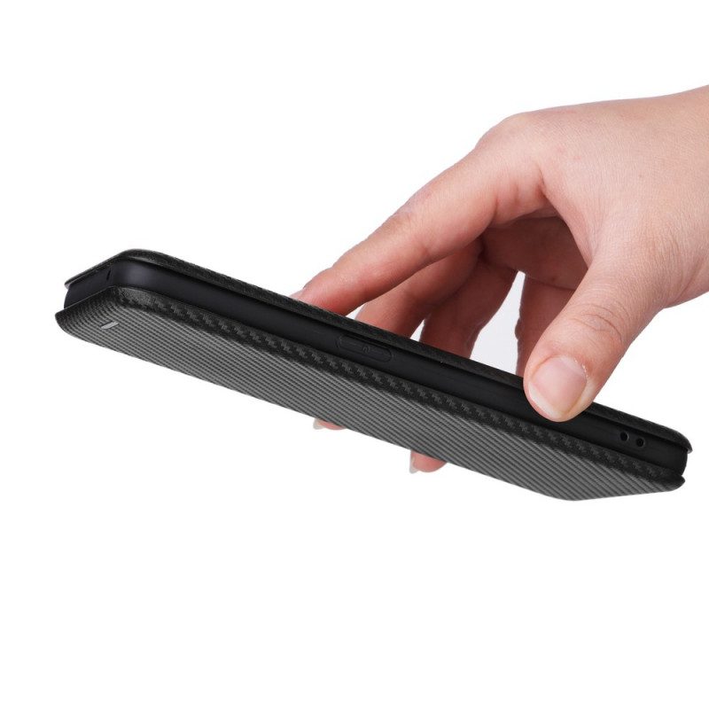 Folio Cover OnePlus Nord CE 2 Lite 5G Custodia in pelle Struttura In Fibra Di Carbonio