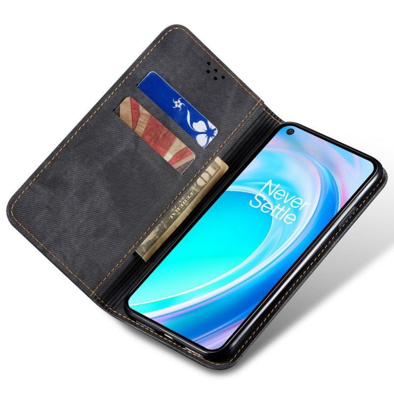 Folio Cover OnePlus Nord CE 2 Lite 5G Custodia in pelle Tessuto