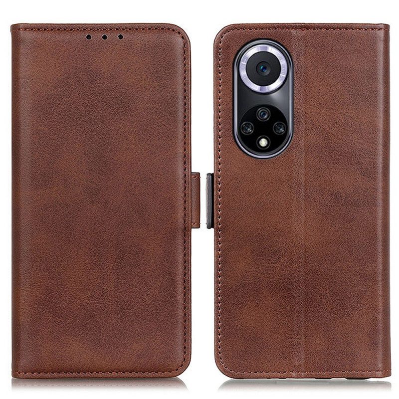 Custodia in pelle Honor 50 Folio Cover Huawei Nova 9 Doppia Patta