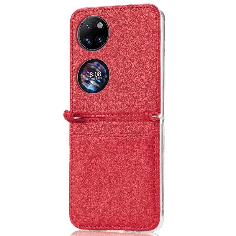 Cover Huawei P50 Pocket Portacarte In Pelle Texture