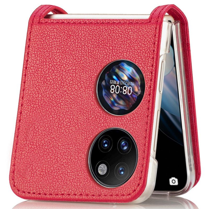 Cover Huawei P50 Pocket Portacarte In Pelle Texture