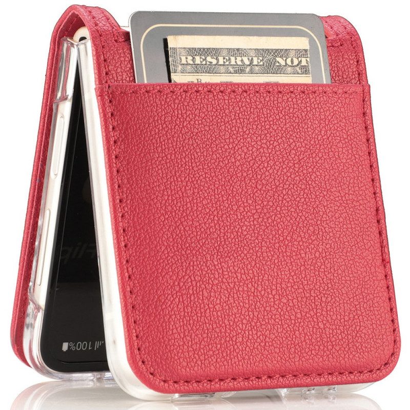 Cover Huawei P50 Pocket Portacarte In Pelle Texture
