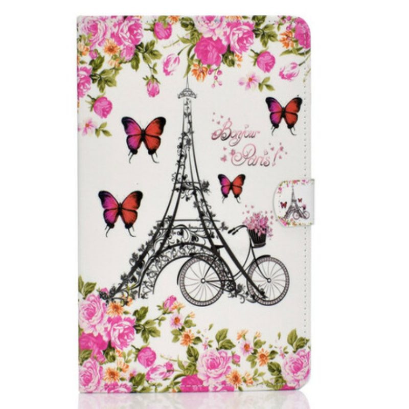 Custodia in pelle Samsung Galaxy Tab S6 Lite Bici Della Torre Eiffel