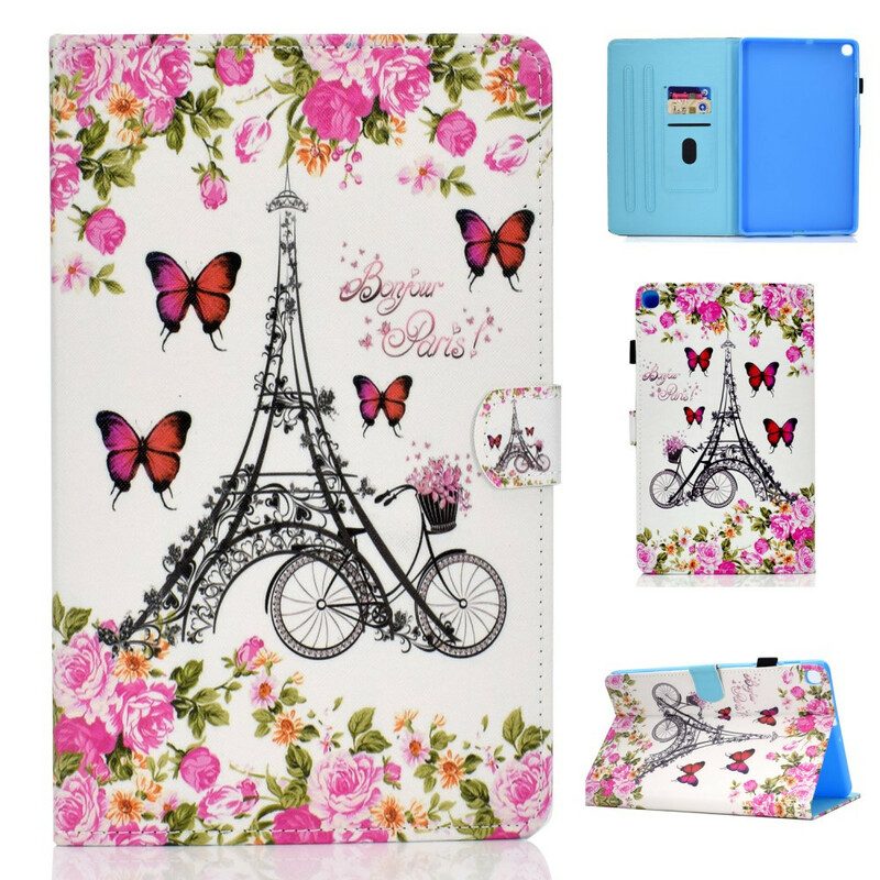 Custodia in pelle Samsung Galaxy Tab S6 Lite Bici Della Torre Eiffel