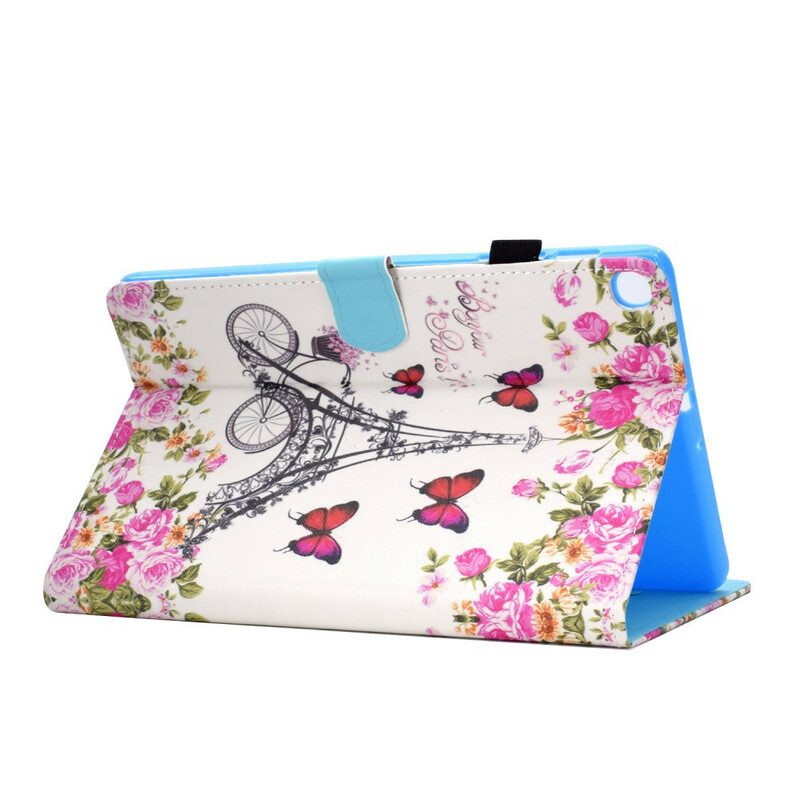 Custodia in pelle Samsung Galaxy Tab S6 Lite Bici Della Torre Eiffel