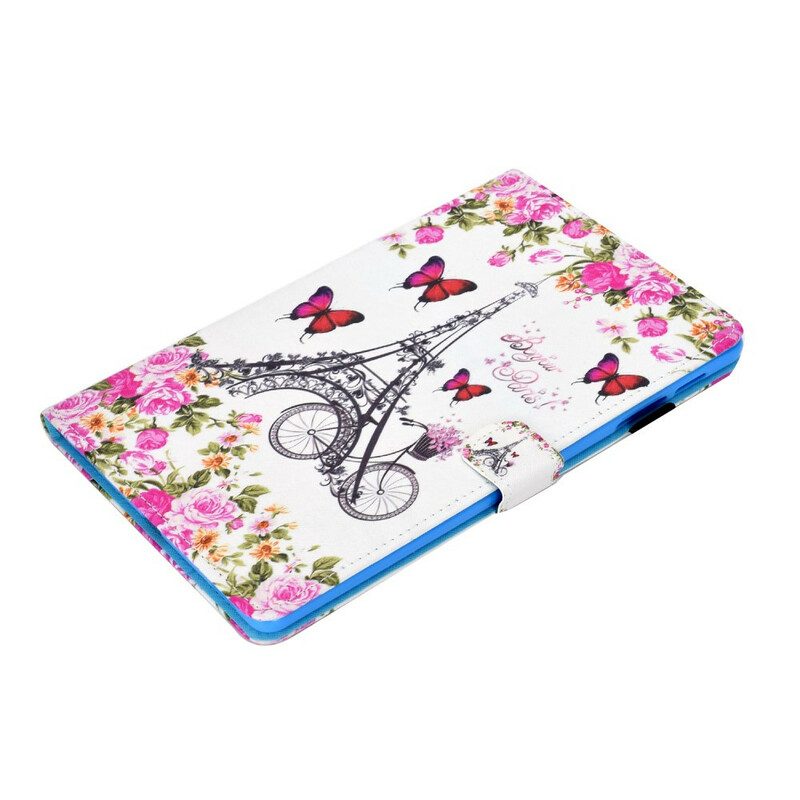 Custodia in pelle Samsung Galaxy Tab S6 Lite Bici Della Torre Eiffel