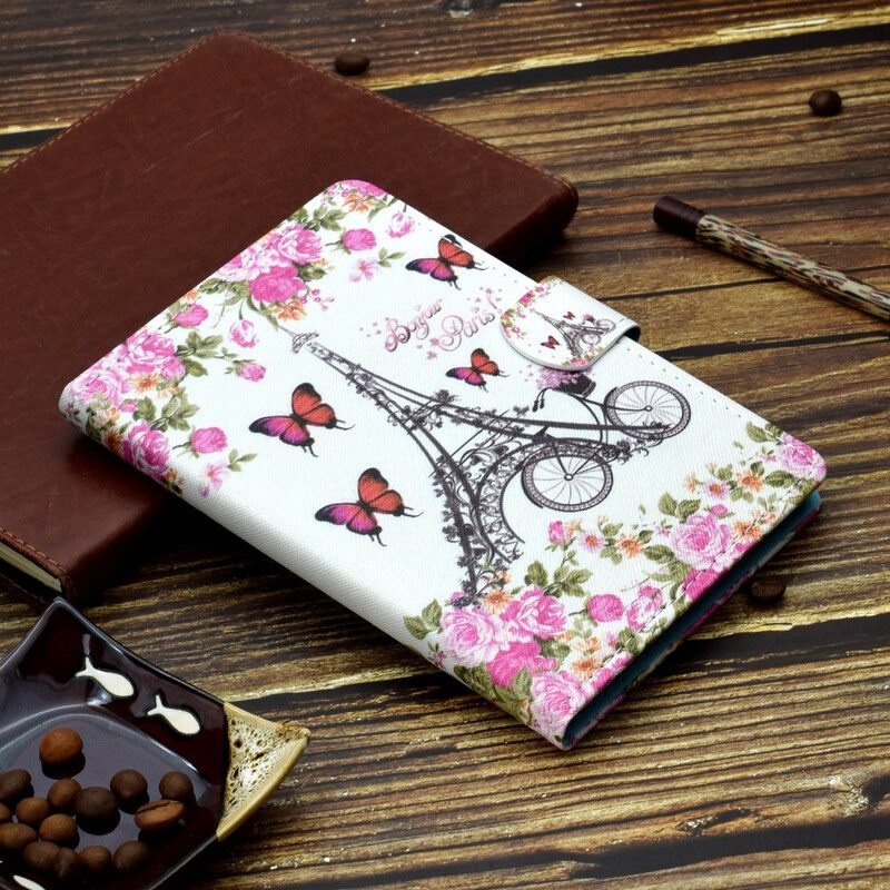 Custodia in pelle Samsung Galaxy Tab S6 Lite Bici Della Torre Eiffel
