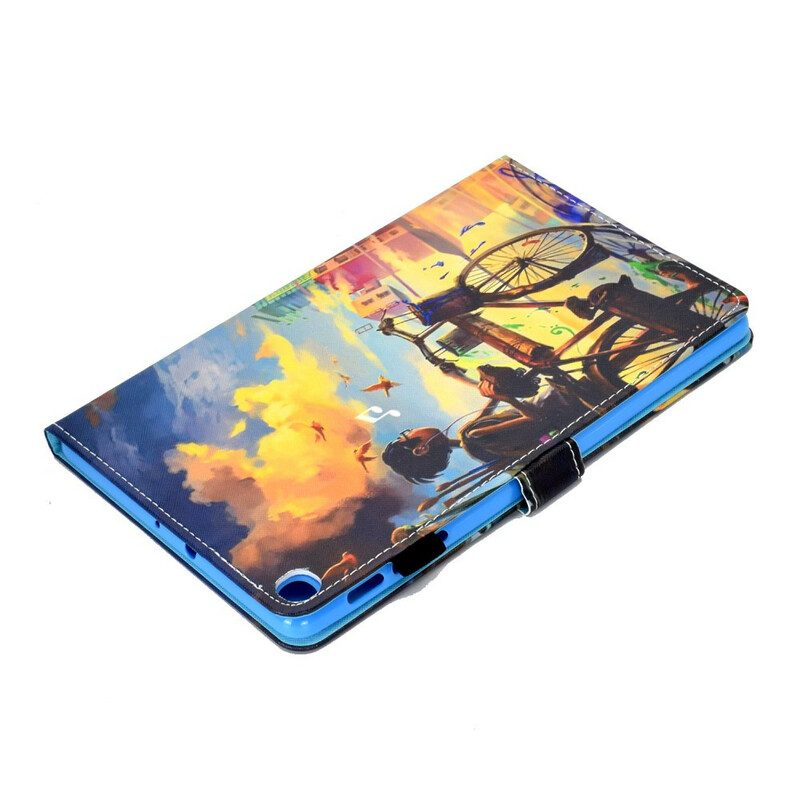 Custodia in pelle Samsung Galaxy Tab S6 Lite Bicicletta Arte