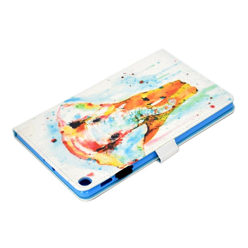 Custodia in pelle Samsung Galaxy Tab S6 Lite Elefante Dell'acquerello