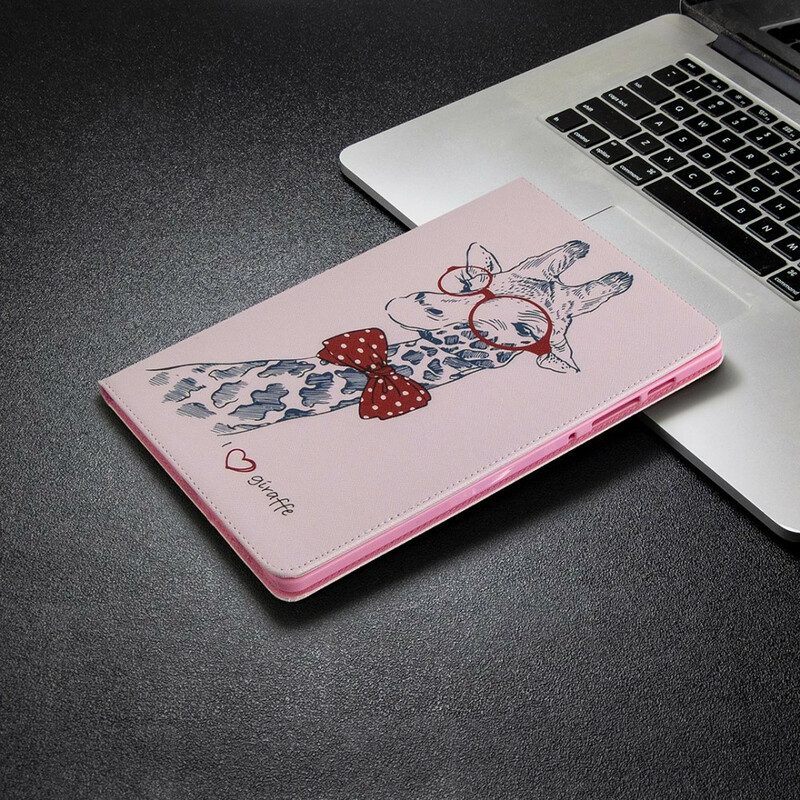 Custodia in pelle Samsung Galaxy Tab S6 Lite Giraffa Intelligente