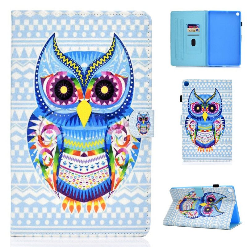 Custodia in pelle Samsung Galaxy Tab S6 Lite Gufo Tribale