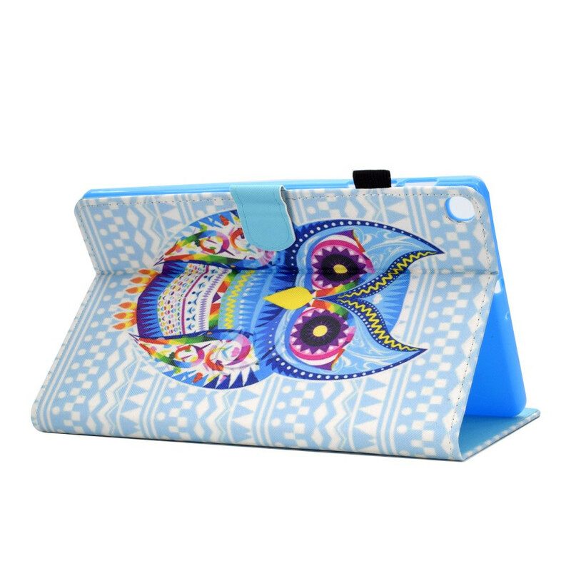 Custodia in pelle Samsung Galaxy Tab S6 Lite Gufo Tribale