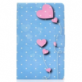 Custodia in pelle Samsung Galaxy Tab S6 Lite Palloncini Cuore