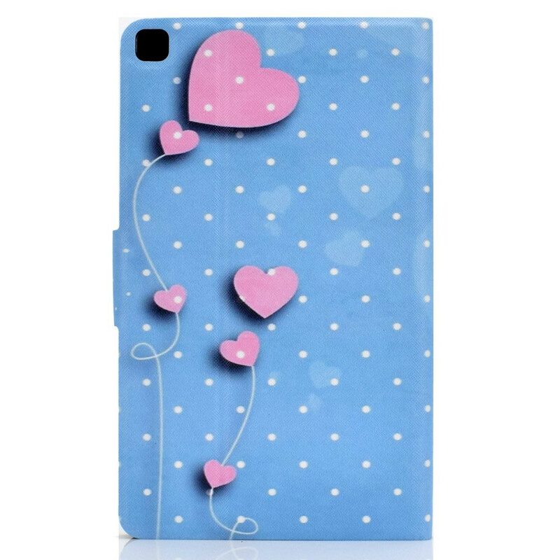 Custodia in pelle Samsung Galaxy Tab S6 Lite Palloncini Cuore