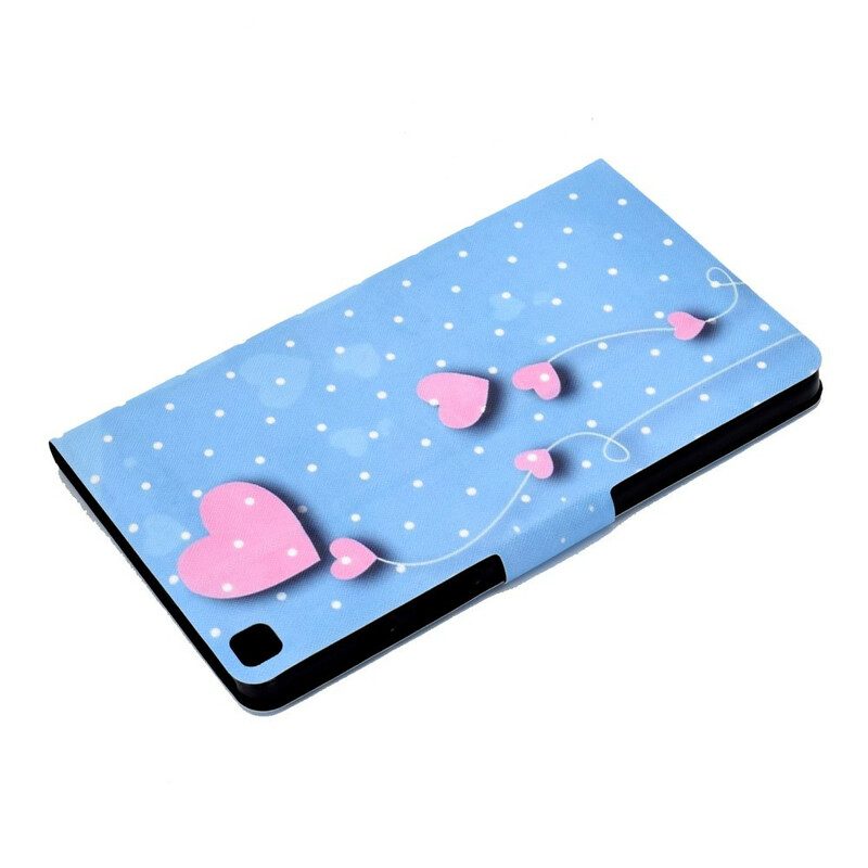 Custodia in pelle Samsung Galaxy Tab S6 Lite Palloncini Cuore