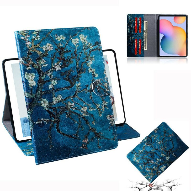 Custodia in pelle Samsung Galaxy Tab S6 Lite Rami Fioriti