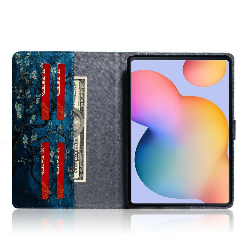 Custodia in pelle Samsung Galaxy Tab S6 Lite Rami Fioriti