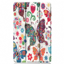 Custodia Samsung Galaxy Tab S6 Lite Farfalle E Fiori Retrò
