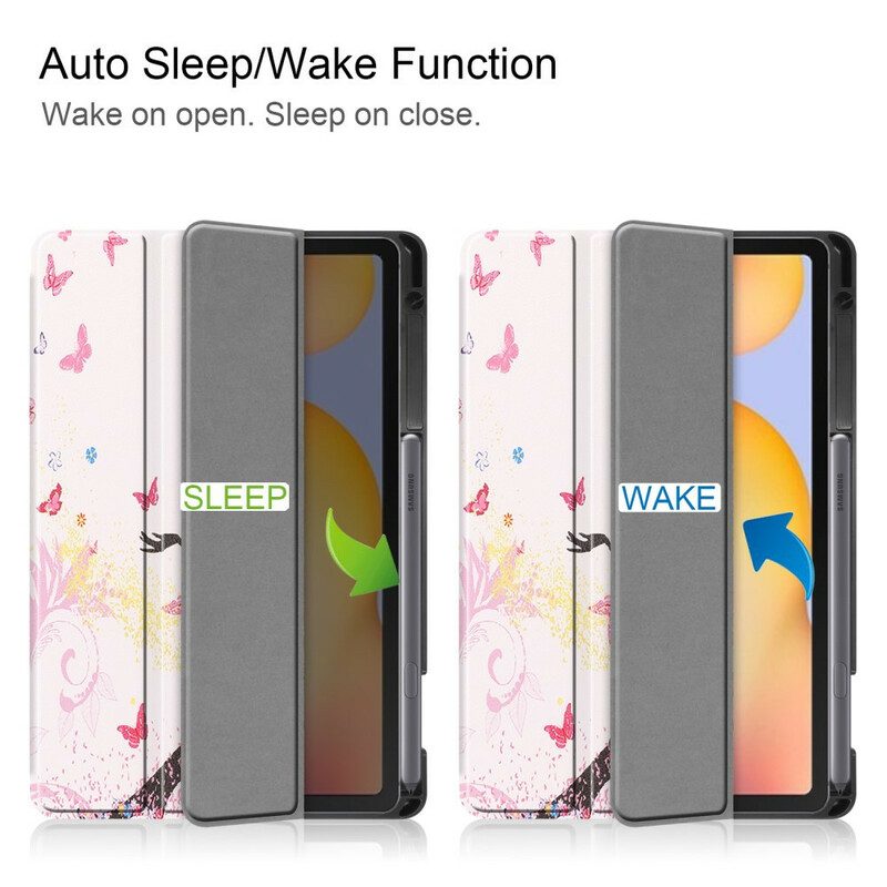Custodia Samsung Galaxy Tab S6 Lite Portamatite Fata Floreale
