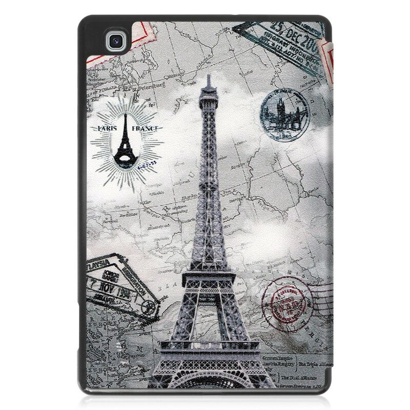 Custodia Samsung Galaxy Tab S6 Lite Portapenne Retrò Torre Eiffel