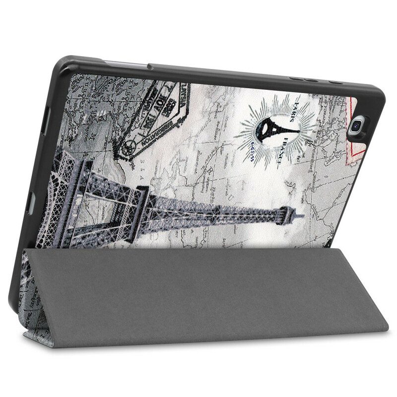 Custodia Samsung Galaxy Tab S6 Lite Portapenne Retrò Torre Eiffel