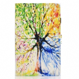 Folio Cover Samsung Galaxy Tab S6 Lite Albero Dell'acquerello