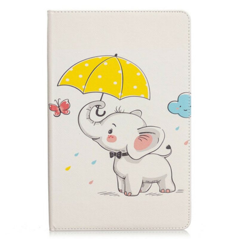 Folio Cover Samsung Galaxy Tab S6 Lite Elefante Sotto La Pioggia