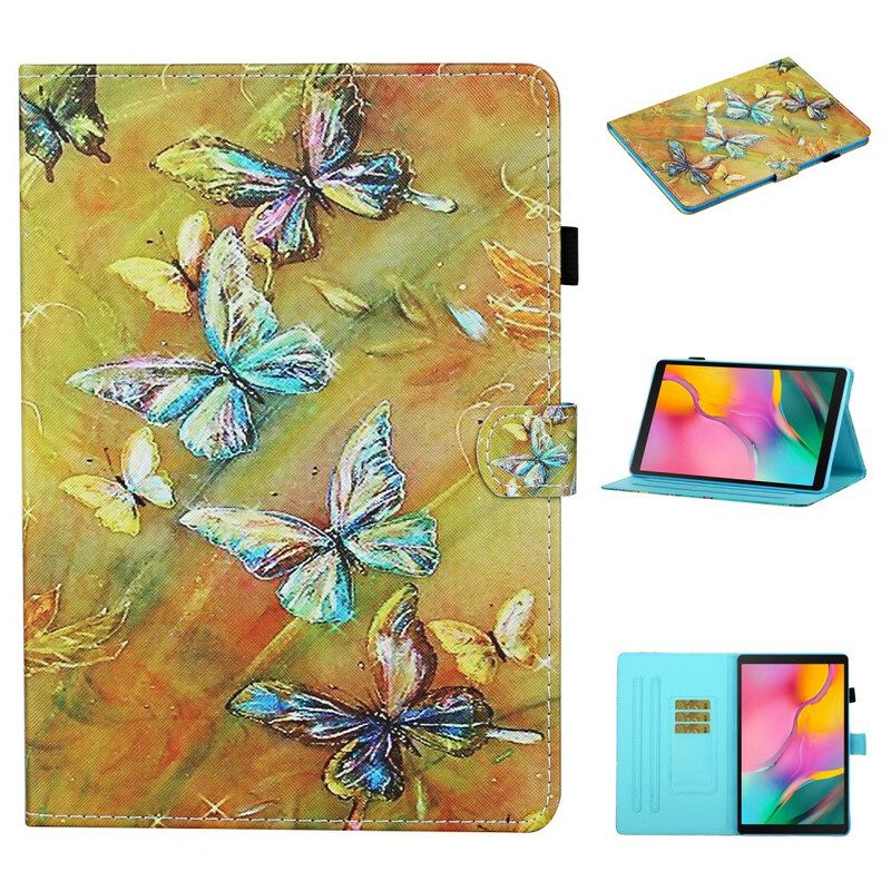 Folio Cover Samsung Galaxy Tab S6 Lite Farfalle Dipinte