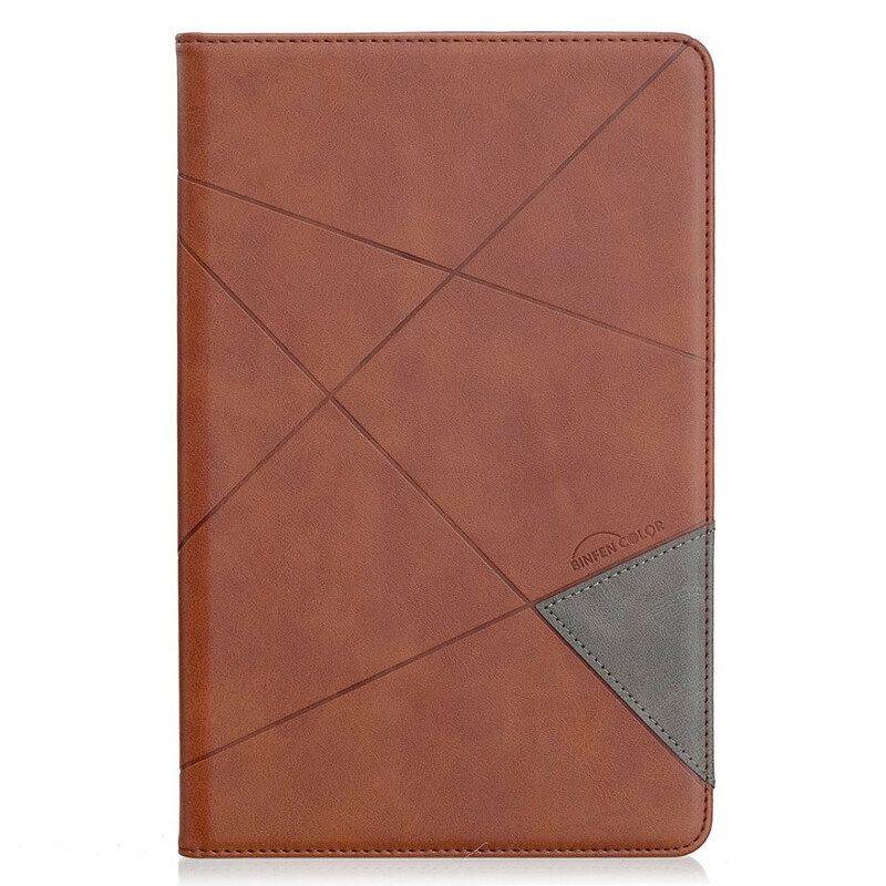 Folio Cover Samsung Galaxy Tab S6 Lite Geometria Effetto Pelle
