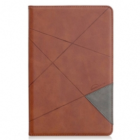 Folio Cover Samsung Galaxy Tab S6 Lite Geometria Effetto Pelle