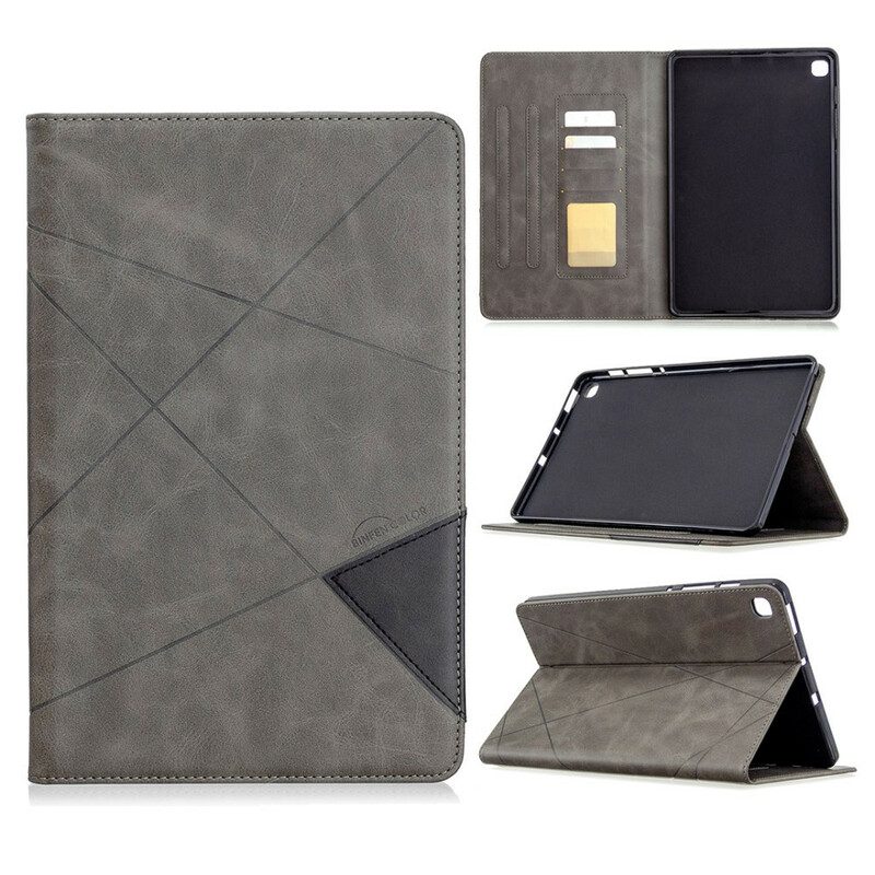 Folio Cover Samsung Galaxy Tab S6 Lite Geometria Effetto Pelle