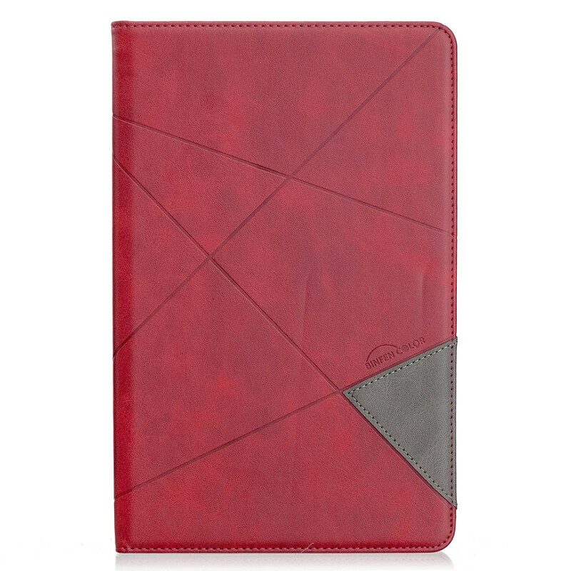 Folio Cover Samsung Galaxy Tab S6 Lite Geometria Effetto Pelle