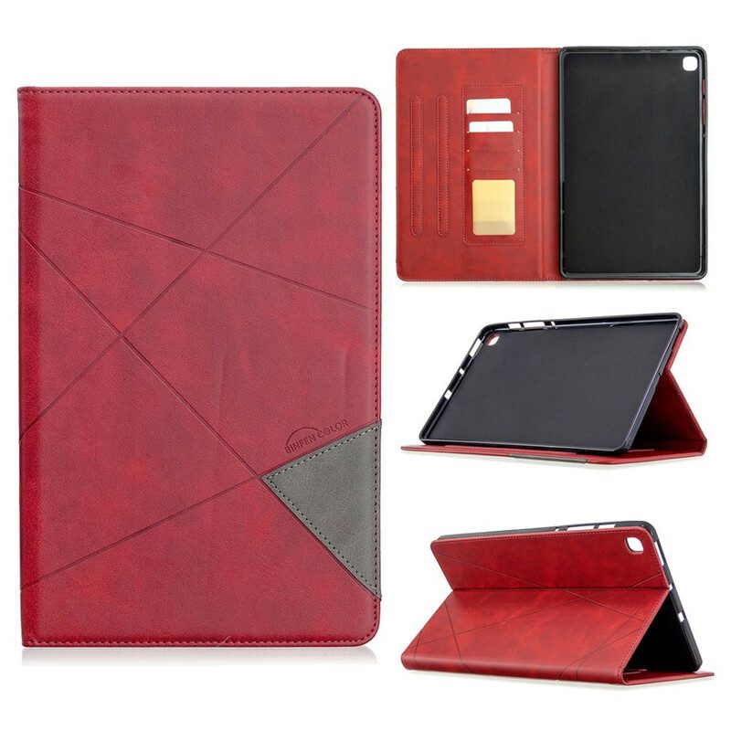 Folio Cover Samsung Galaxy Tab S6 Lite Geometria Effetto Pelle