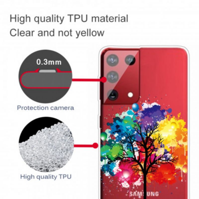 Cover Samsung Galaxy S21 Ultra 5G Albero Dell'acquerello